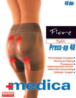 PRESS UP 40den-punčochové kalhoty Fiore mocca-čokoládové 3-M