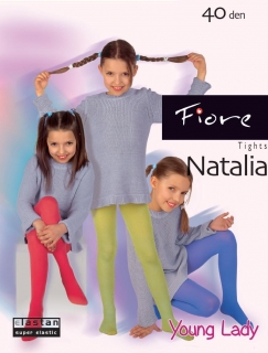 NATALIA 40den-dětské punčochové kalhoty Fiore red-červené