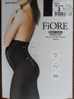 MAMA 100den-punčochové kalhoty Fiore black-černé