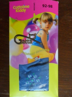 Dětské vzorované punčochové kalhoty Gatta  modré s kytičkami 92-98