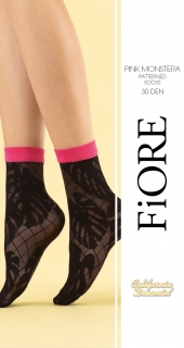 Ponožky 30den Fiore PINK MONSTERA black-černé uni