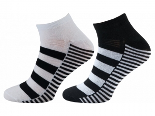 1125-pánské ponožky kotníčkové NOVIA pruhované 44-46 (30-32) 