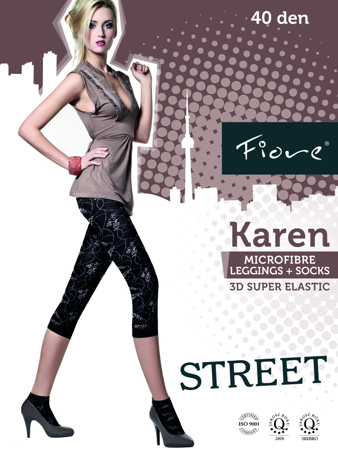 Fiore Karen 40 den Leginy black-černomodré 3-M