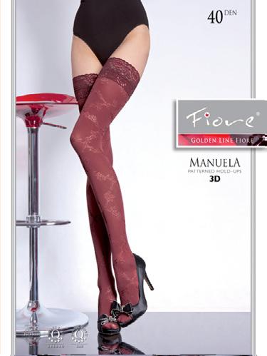 MANUELA 40den-punčochy Fiore grafit(šedé) 2-S