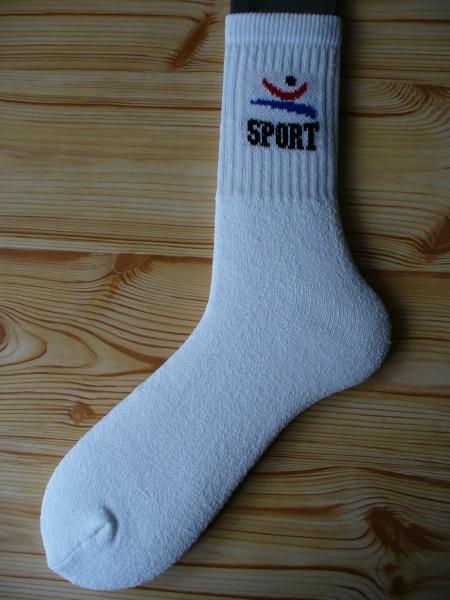 PEMIFROTÉ- pánské sportovní ponožky vzorované PEMI bílé
