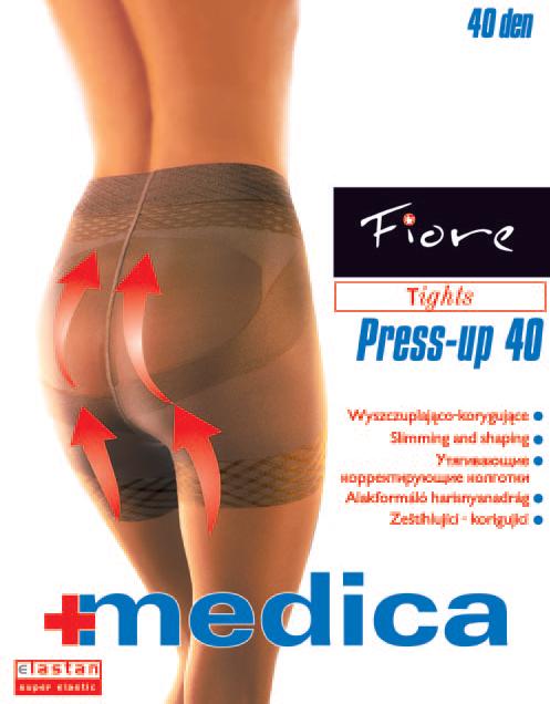 PRESS UP 40den-punčochové kalhoty Fiore tan-středně hnědé
