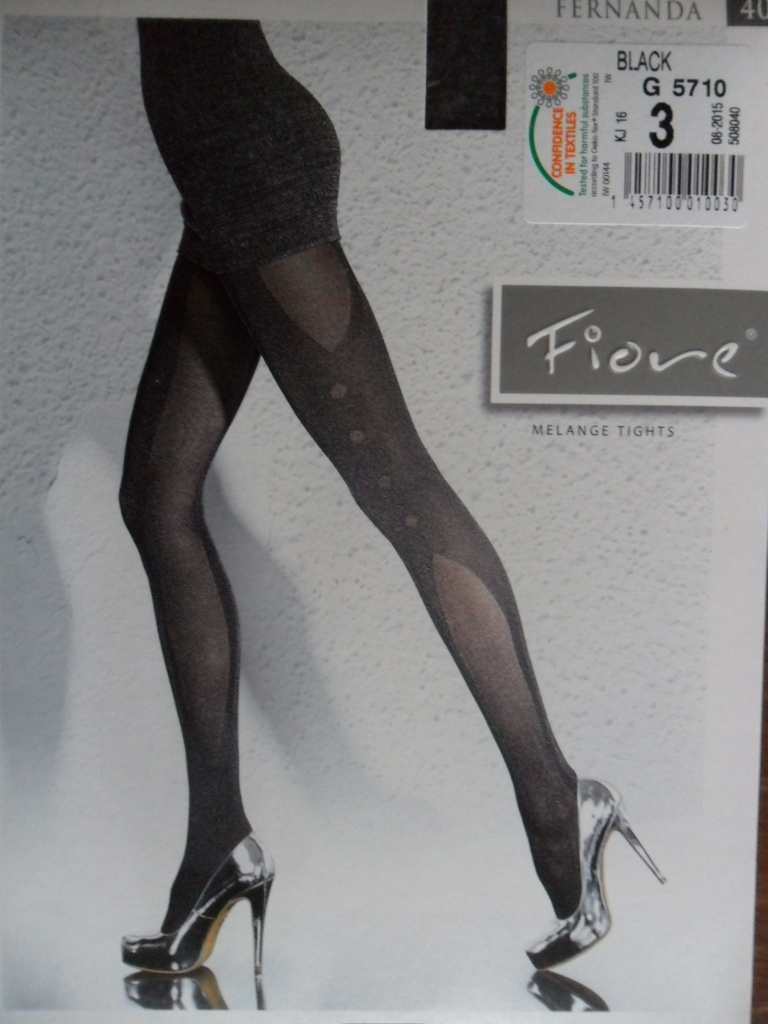 FERNANDA 40den-punčochové kalhoty Fiore black-černé 3-M