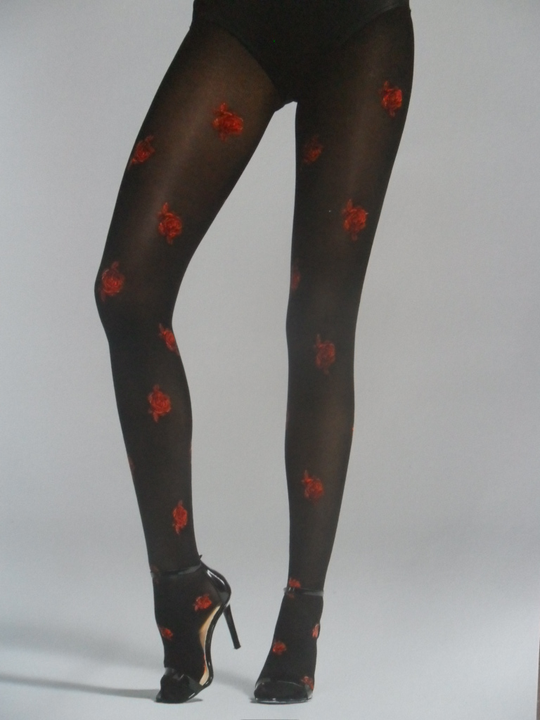 FLORAISON 40den-punčochové kalhoty Fiore black-černé 3-M