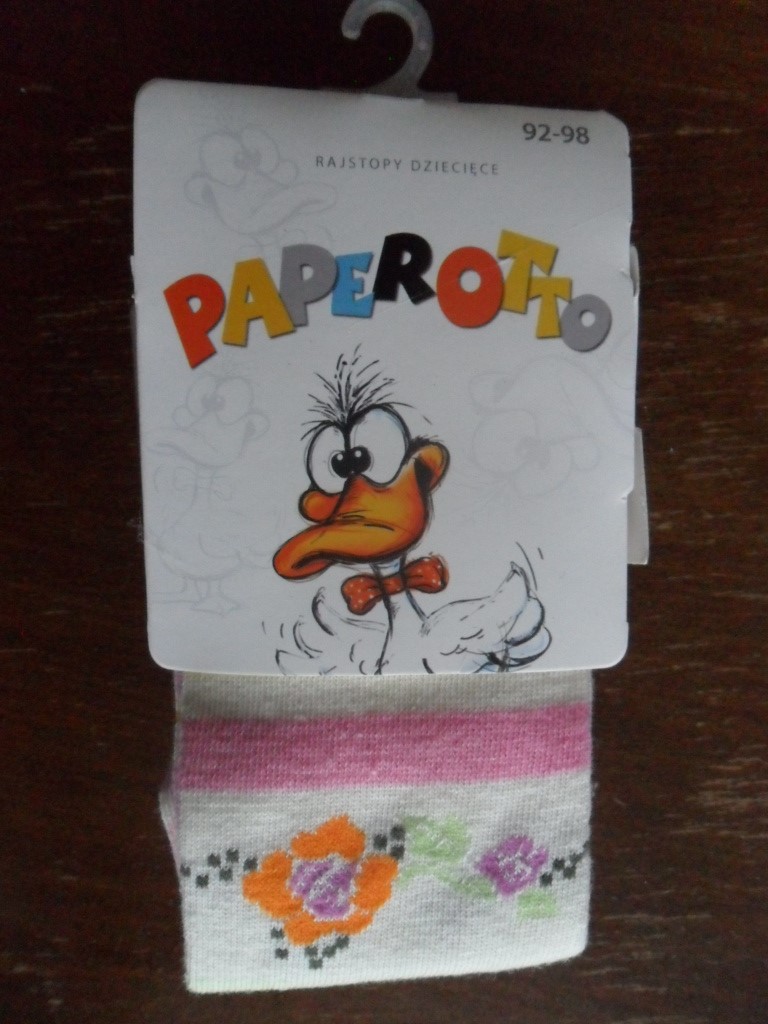 Dětské vzorované punčochové kalhoty Paperotto 92-98 růžové