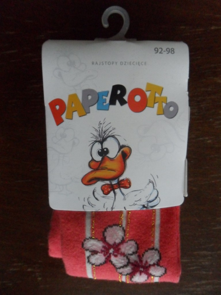 Dětské vzorované punčochové kalhoty Paperotto 92-98 červené