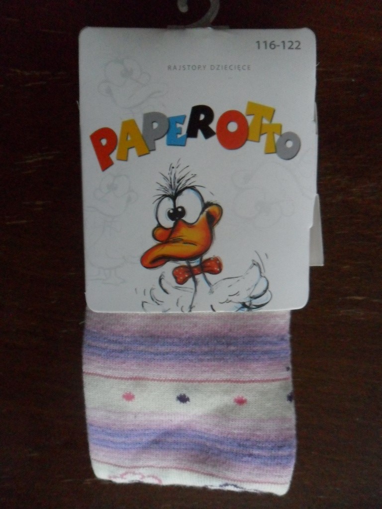 Dětské vzorované punčochové kalhoty Paperotto 116-122 růžové s proužky