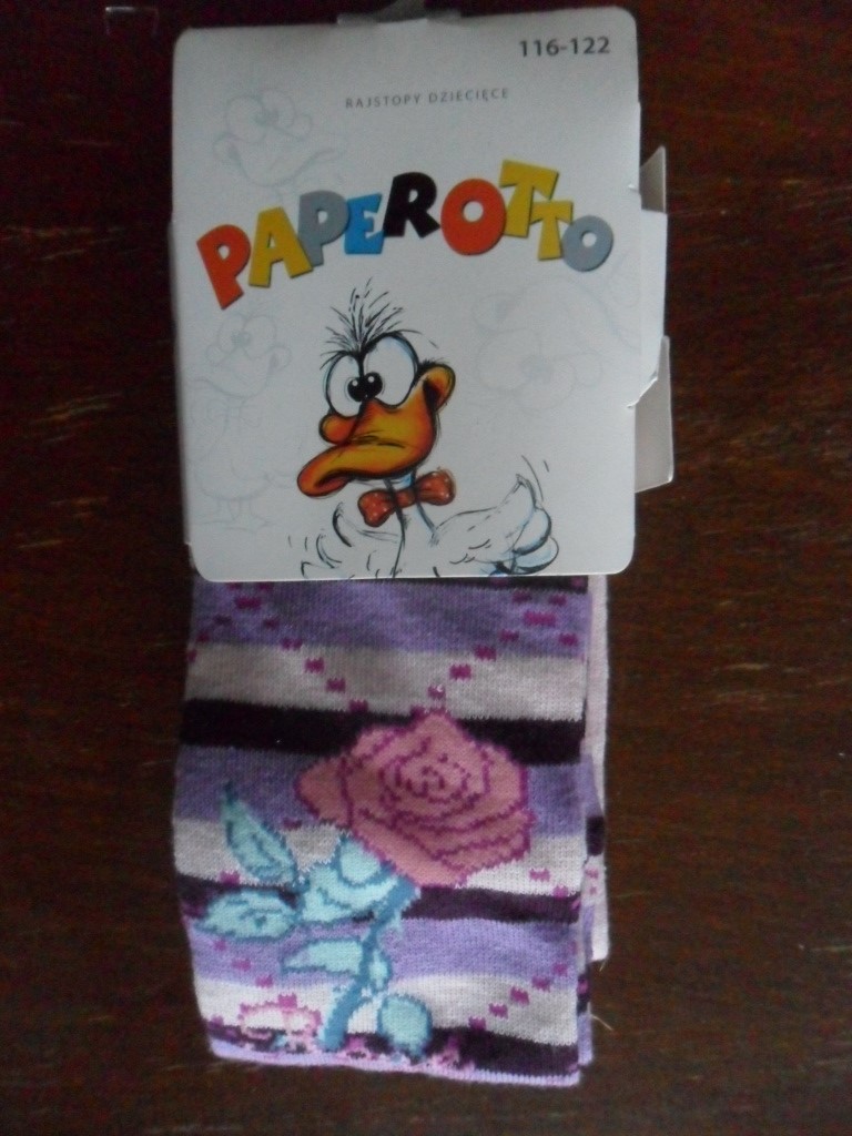 Dětské vzorované punčochové kalhoty Paperotto 116-122 růžové s růží