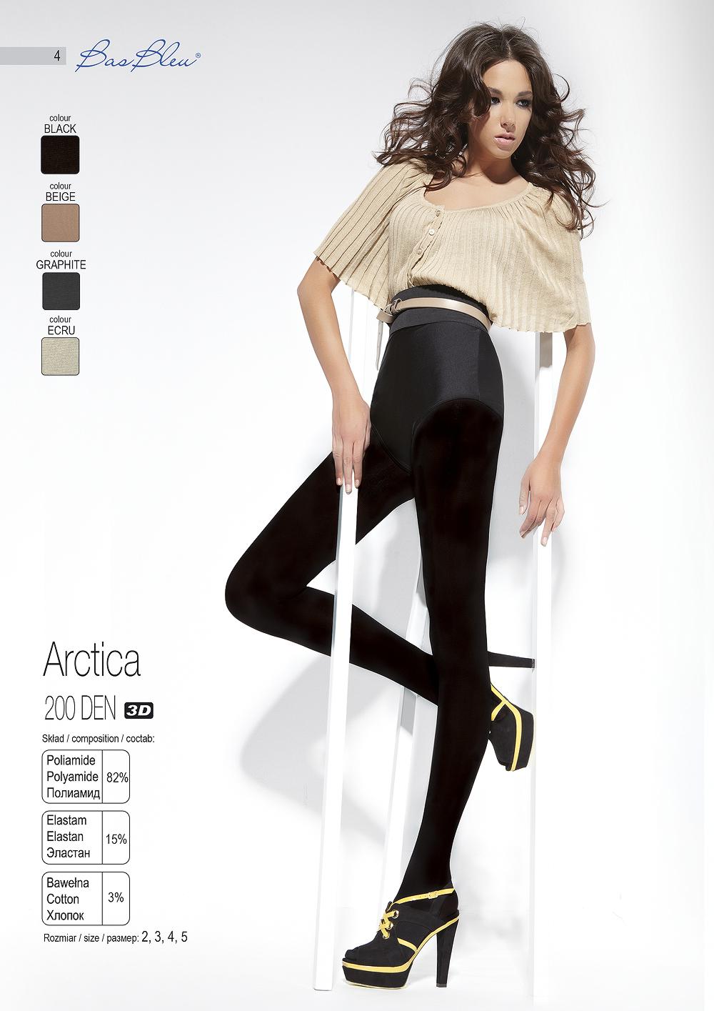 Bas Bleu Arctica 200 den Punčochové kalhoty black-černé 