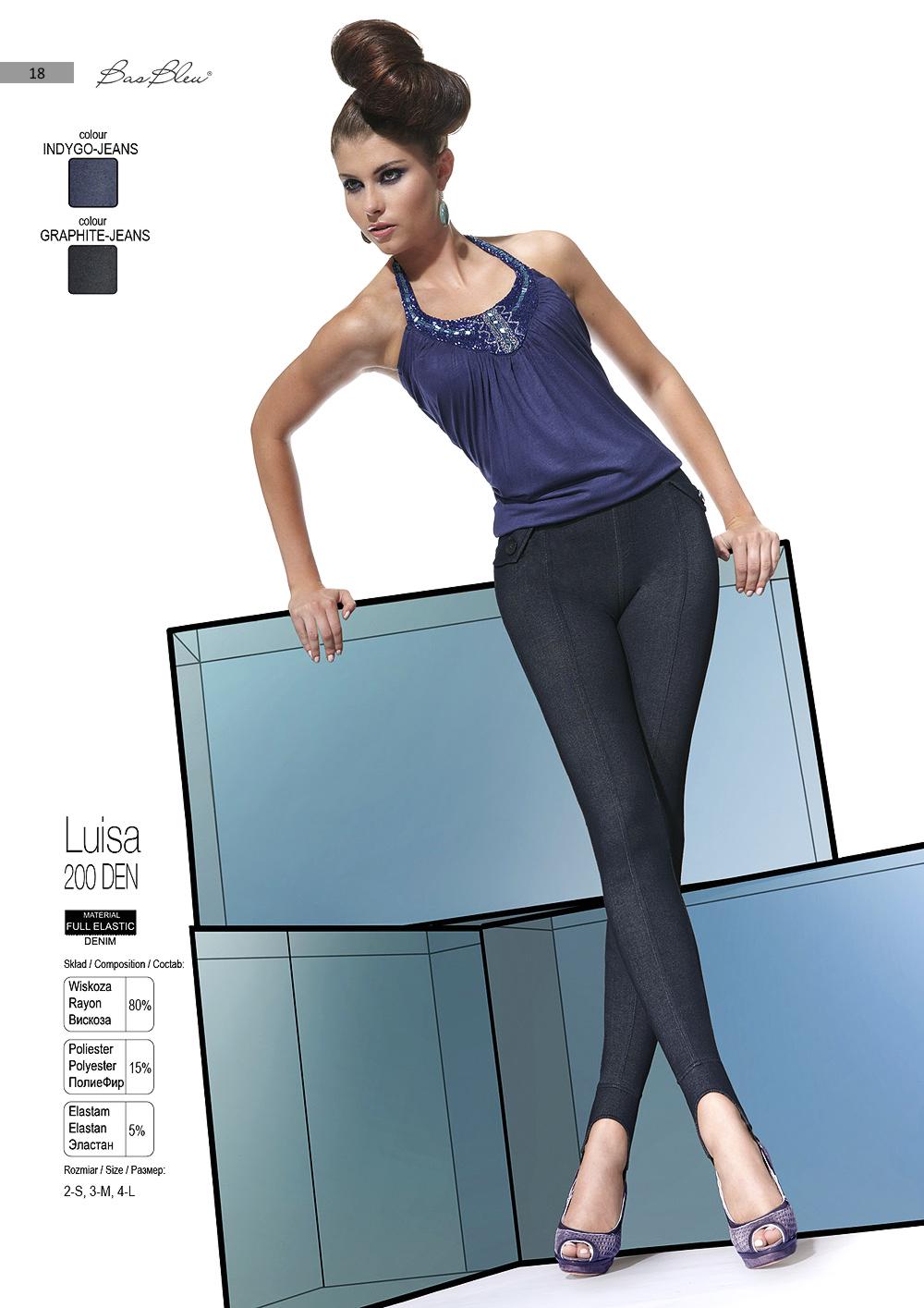 Bas Bleu Luisa 200 den Leginy grafit-jeans