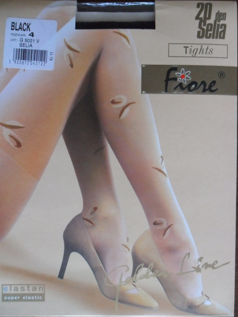 SELIA 20den-punčochové kalhoty FIORE black-černé 2-S