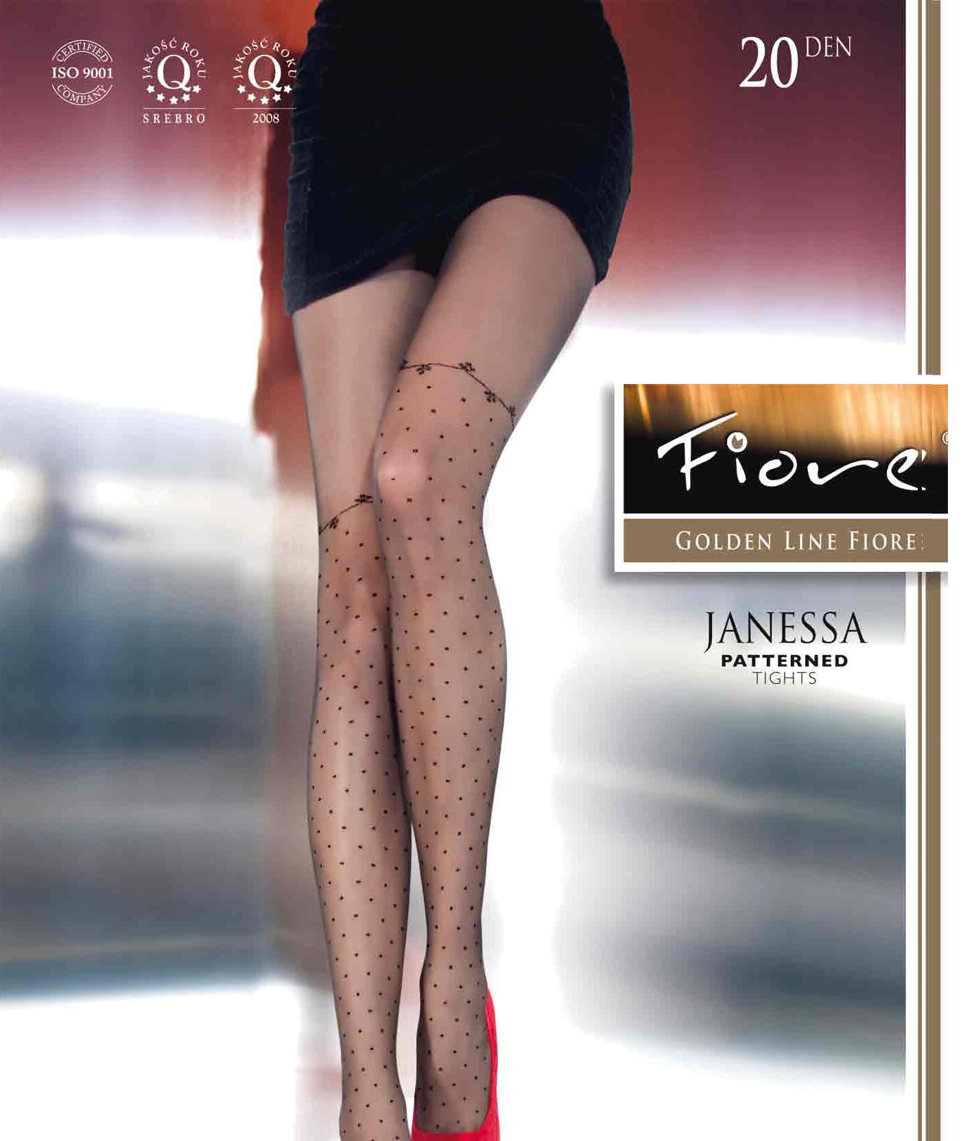 JANESSA 20den-punčochové kalhoty FIORE black-černé 2-S