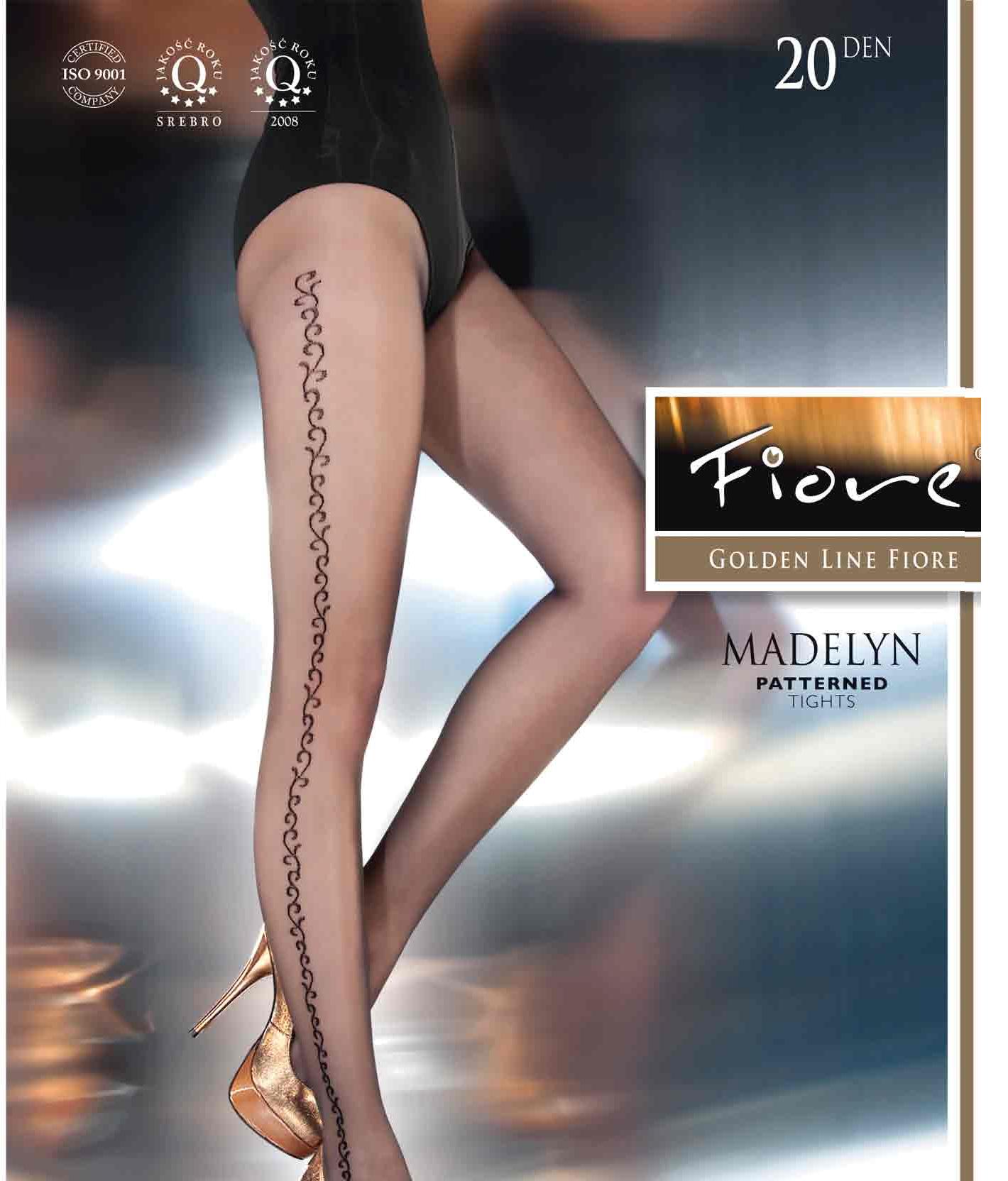 MADELYN 20den-punčochové kalhoty FIORE black-černé 4-L