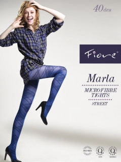 MARLA 40den-punčochové kalhoty Fiore royal blue-modré 2-S