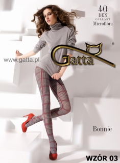 BONNIE 03 40den-punčochové kalhoty Gatta nero-red (černočervené) 3-M