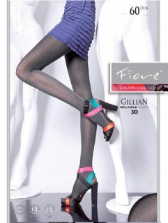 GILLIAN 60den-punčochové kalhoty Fiore black-černé 3-M