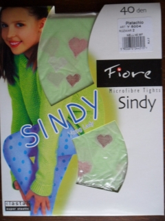 SINDY 04 40den punčochové kalhoty Fiore pistacio-zelené 128-134