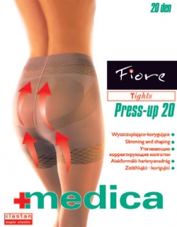 PRESS UP 20den-punčochové kalhoty Fiore capuccino-tělové 3-M