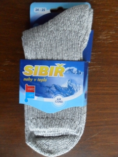 SIBIŘKY-pánské zimní ponožky NOVIA světle šedé 42-43(28-29 )