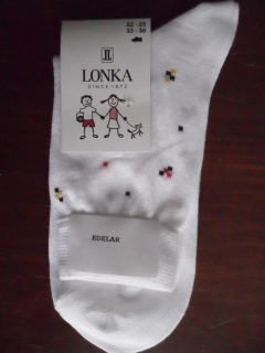 EDELAR-dětské ponožky LONKA bílé 33,5-35 (22-23) 