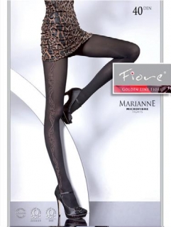 MARIANNE 40den-punčochové kalhoty FIORE black-černé 2-S