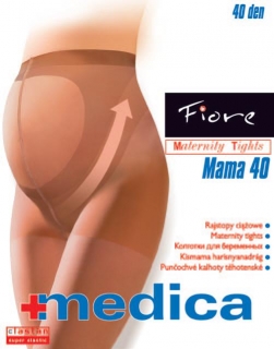 MAMA 40den-punčochové kalhoty Fiore mocca-čokoládové