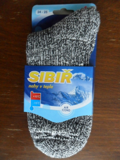 SIBIŘKY-pánské zimní ponožky NOVIA světle šedý melír  42-43 (28-29) 
