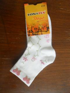 EXTENSO-dětské ponožky LOANA bílé 27-30 (18-20) 
