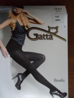 Gatta Rosalia 300 den  punčochové kalhoty nero-černé 5-XL 