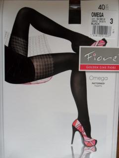 OMEGA 40den-punčochové kalhoty Fiore black-černé 2-S