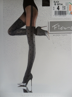 LORISA 40 den-punčochové kalhoty Fiore black-černé
