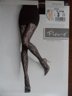 DENISSA 40den-punčochové kalhoty Fiore black-černé 3-M