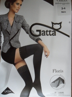 Punčochy samodržící Gatta FLORIS 100den černé