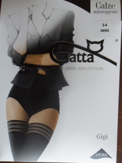 Punčochy samodržící Gatta GIGI 01 60den nero(černé)