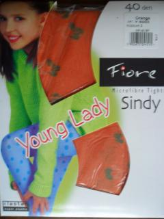 SINDY 03 40den-punčochové kalhoty Fiore orange(oranžová) 140-146
