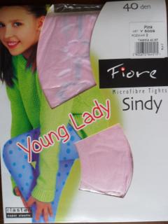 SINDY 09 40den- punčochové kalhoty Fiore ecri-béžové 128-134
