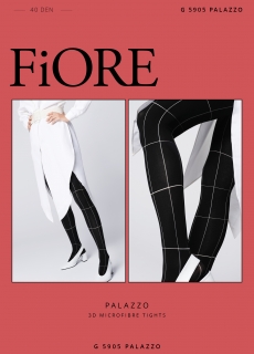 Punčochové kalhoty 40den Fiore PALAZZO  black-white,černo-bílé