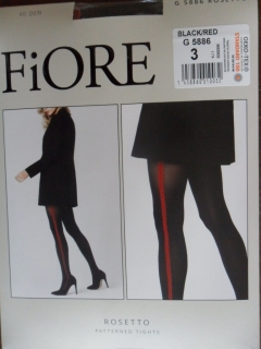 Punčochové kalhoty 40den Fiore ROSETTO black-red