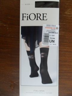 Ponožky 40den Fiore ITALIANA  black/metalic uni