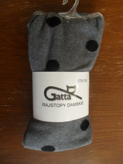 Dámské bavlněné punčochové kalhoty Gatta s tečkami tmavě šedé