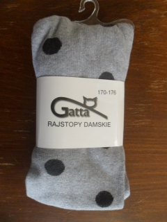 Dámské bavlněné punčochové kalhoty Gatta s tečkami světle šedé