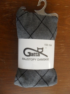 Dámské bavlněné punčochové kalhoty Gatta s kosočtverci tmavě šedé