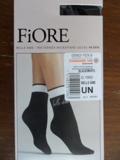 Ponožky 40den Fiore BELLE AME black-white uni
