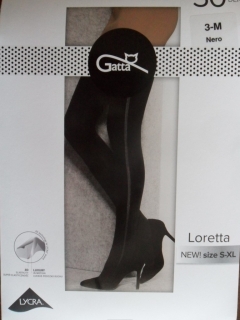Gatta Loretta 124 50 den Punčochové kalhoty nero-černé  5-XL