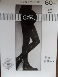 Gatta Flash&black 03 60 den Punčochové kalhoty nero-černé