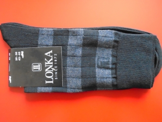 DELS-pánské ponožky LONKA modré a šedé pruhy 43-45 (29-30) 